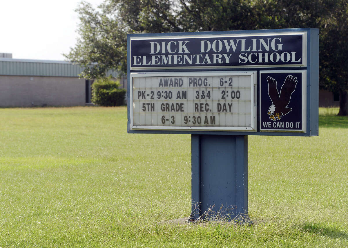 Pictured is a sign outside Dick Dowling Elementary School on Monday. A group in Port Arthur is attempting to start a discussion about the names of Robert E. Lee Elementary and Dick Dowling Elementary, both of which are named for prominent Confederate military leaders. Photo taken Monday 7/27/15 Jake Daniels/The Enterprise