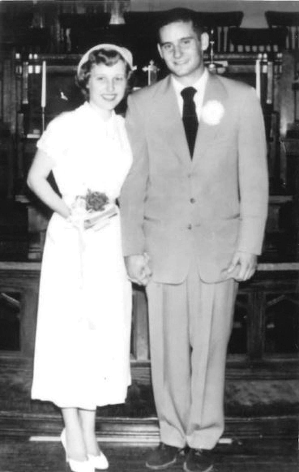 Pictured is Norma and Loren Klaus at their wedding on Aug. 17, 1952.