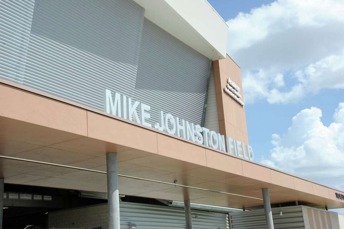 West entrance to the Katy ISD Mike Johnson Field at Legacy Stadium in Katy.