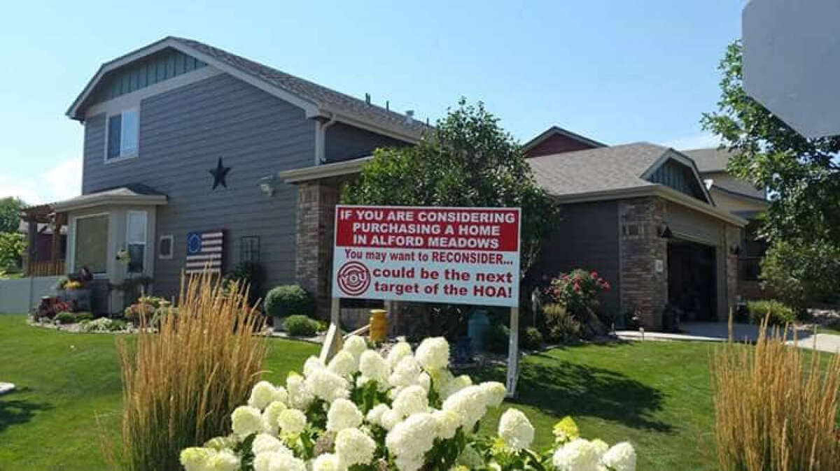 Weird and draconian HOA rules in the Bay Area and beyondRichard Stephens erected this sign after his homeowners association told him he had too many decorations in his front yard. Click through the gallery for a roundup of nitpicky HOA rules in Northern California.