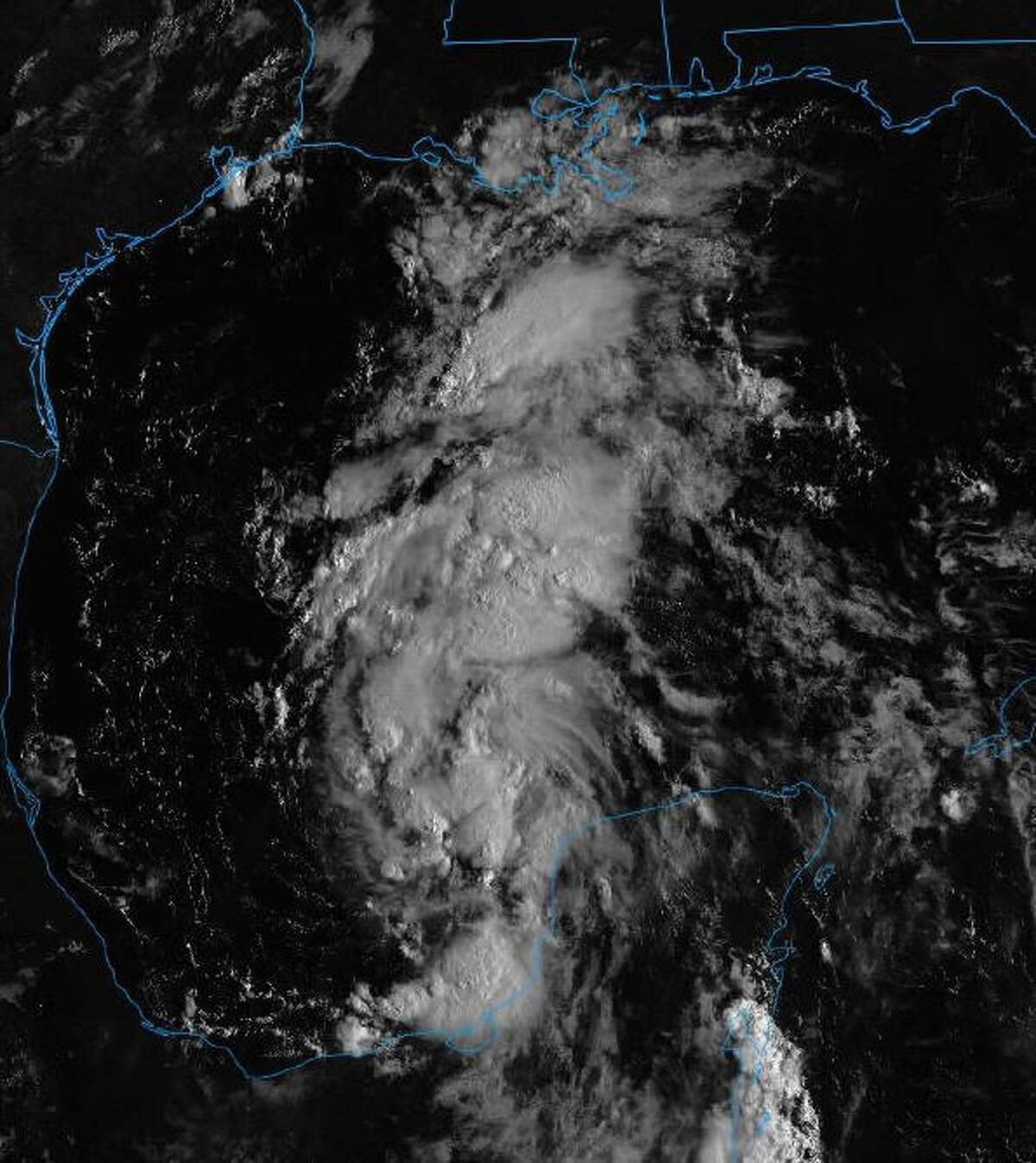 Satellite view for Aug. 23, 2017 This image from the National Weather Service, released Wednesday morning, show Tropical Depression Harvey in the Gulf of Mexico as it makes its way towards Texas.
