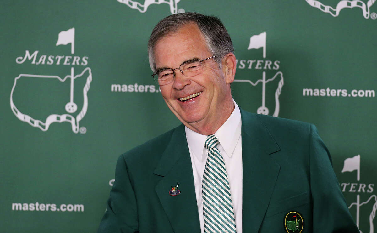 In this April 6, 2016 photo, Augusta National Chairman Billy Payne smiles during a news conference at the Masters golf tournament in Augusta, Ga. Payne announced Wednesday, Aug. 23, 2017, that he is retiring as chairman of the Augusta National Golf Club. (Curtis Compton/Atlanta Journal-Constitution via AP)