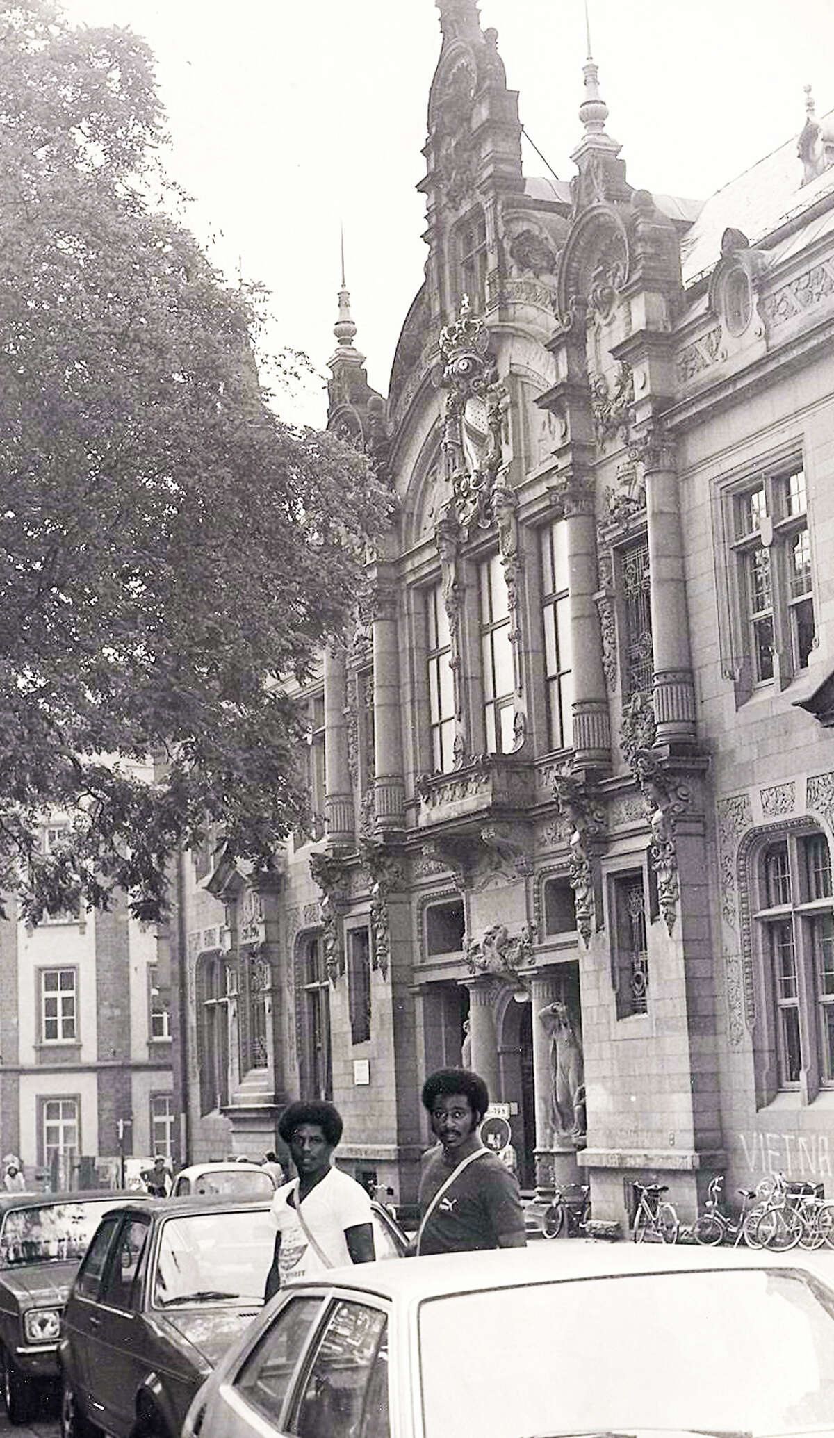 A pair of Texas A&I players in Berlin.