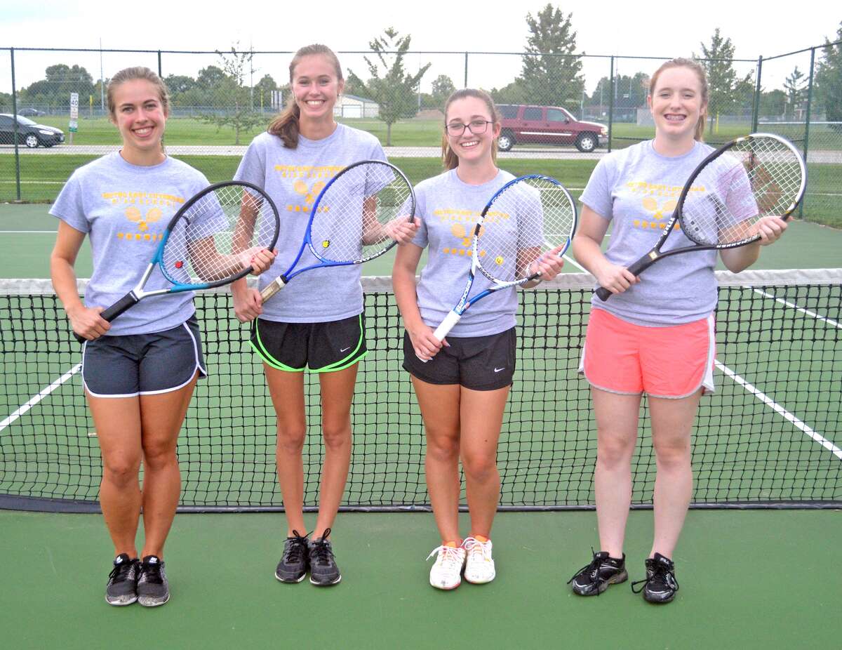 Returning players on the Metro-East Lutheran girls’ tennis team include, from left to right, Kathryn Butler, Amber Keplar, Maycen O’Leary and Tori Roderick.