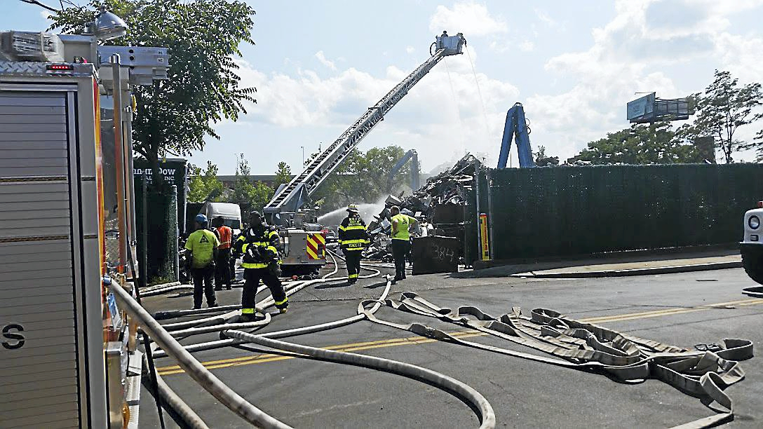 New Haven firefighters knock down scrap yard fire