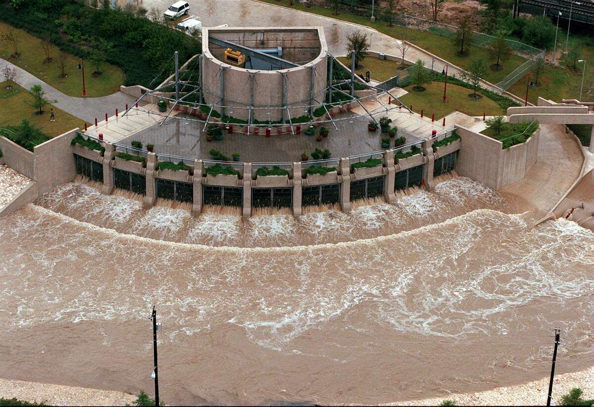 This is the end of the underground tunnel that diverts flood water under downtown San Antonio and empties out at the San Antonio River at Lone Star Boulevard.