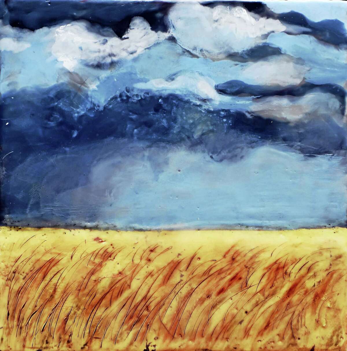 Contributed photo"Storm Over Field" by Linda Petrocine, whose work will be on display at the Kent Memorial Library.
