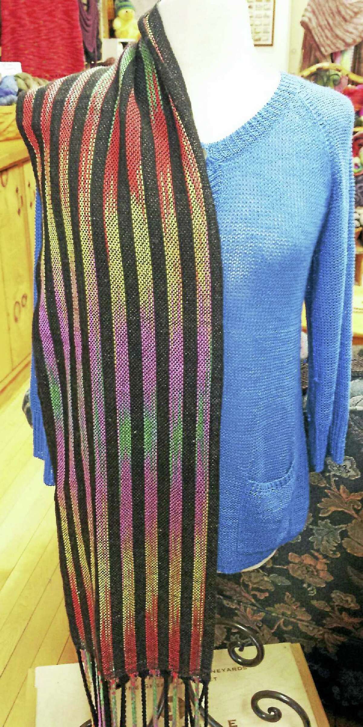 A Walker in the City Scarf: planned color pooling