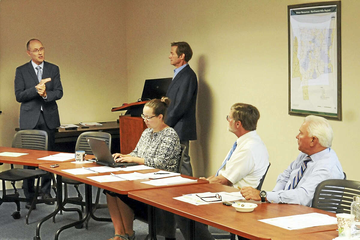 Sharon Hospital CEO Peter Cordeau broke down some of the effects of the hospital’s pending affiliation with Health Quest as he spoke with the Northwest Hills Council of Governments in Goshen last week.