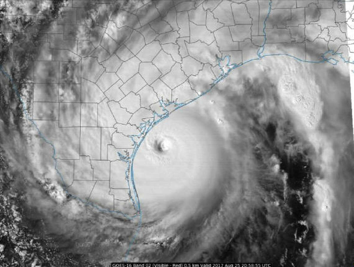 Mapped: How Harvey became a monster hurricane This satellite image from the National Weather Service shows Hurricane Harvey as it approaches the Texas coast, Friday, Aug. 25, 2017.  See 15 maps that explain how Hurricane Harvey turned into the deadly storm that swamped Houston. 