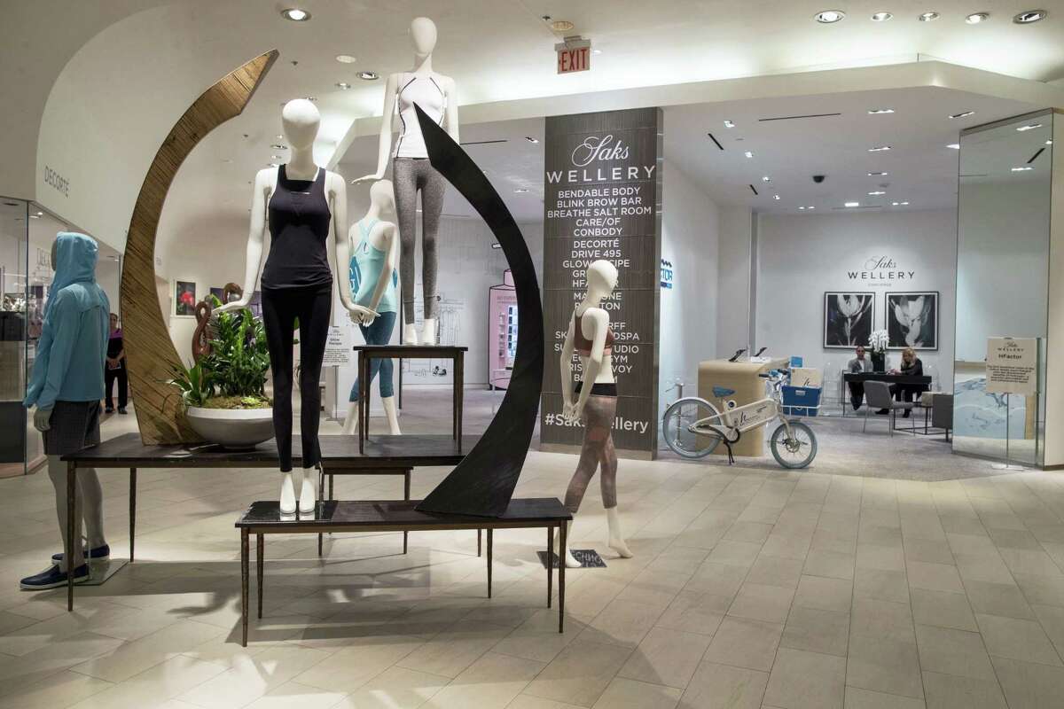 The Wellery on the second floor of the Saks Fifth Avenue flagship store in New York. Saks’ New York flagship opened a 16,000-square-foot wellness sanctuary that offers 1,200 different fitness classes, a salt chamber and meditation classes alongside wellness merchandise.