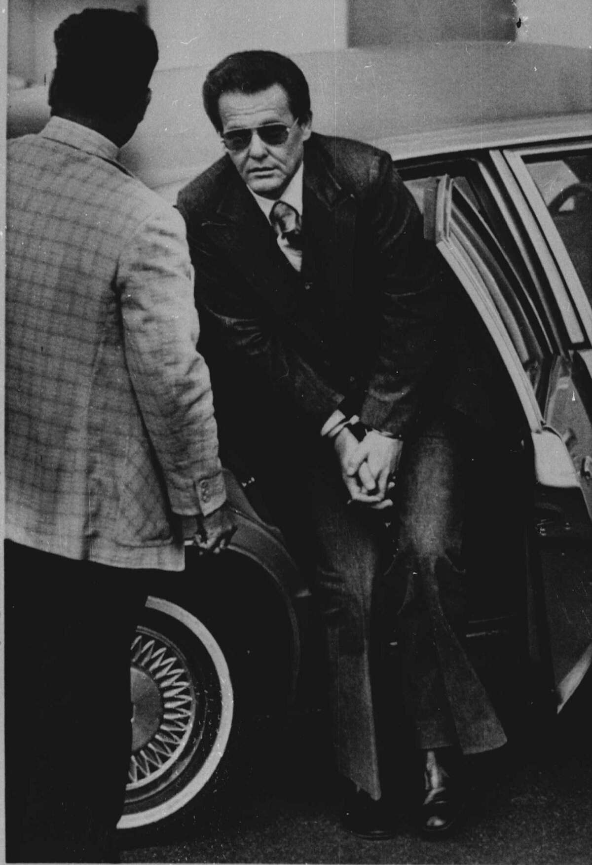 Charles Harrelson, arrives at the U.S. Courthouse in San Antonio, Texas, Tuesday morning, September 28, 1982, to begin the trial for the May 1979 murder of Federal Judge John H. Wood, Jr.( AP PHOTO/ STEVE KRAUSS)