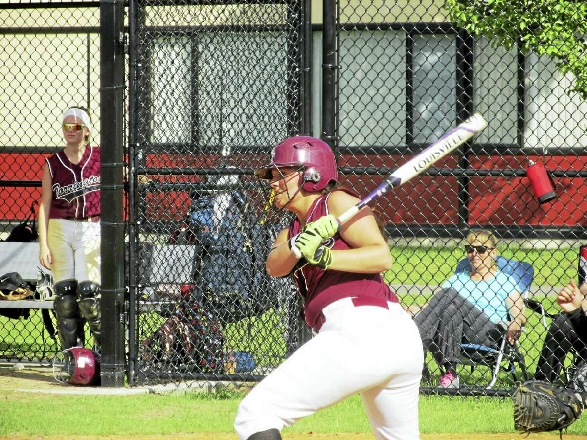 Amanda Thiel drove in two runs in Torrington’s win over Rockville in a CIAC Class L second round game at Torrington High School Wednesday afternoon.