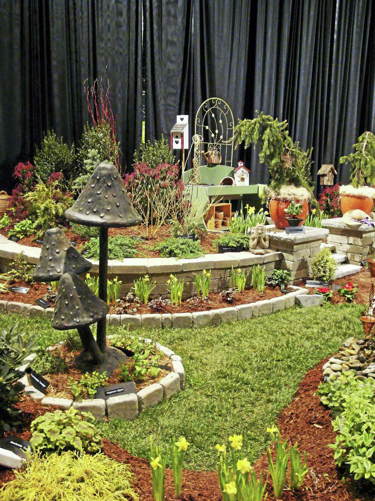 Contributed photoA landscape mushroom sculpture at the 2016 Connecticut Flower and Garden show.