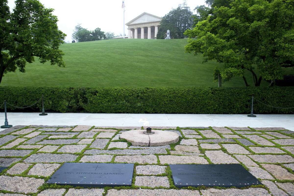 The graves of President John F. Kennedy, left, and his wife Jacqueline Kennedy Onassis at Arlington National Cemetery in Arlington, Va., Monday, May 29, 2017. Kennedy was born May 29, 1917.