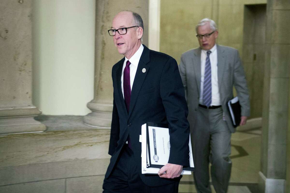 House Energy and Commerce Committee Chairman Rep. Greg Walden, R-Ore., one of the stewards of the Republican health care legislation, leaves the Capitol Hill office of House Speaker Paul Ryan of Wis., Friday as the House nears a vote on their health care overhaul.