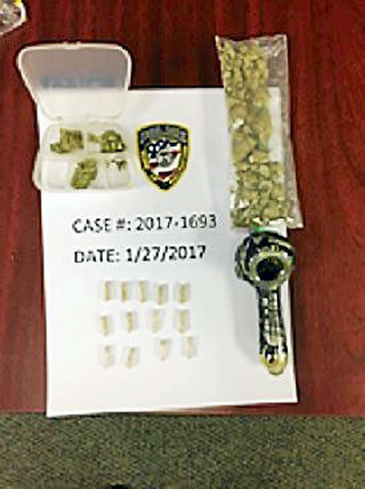 Items seized from car