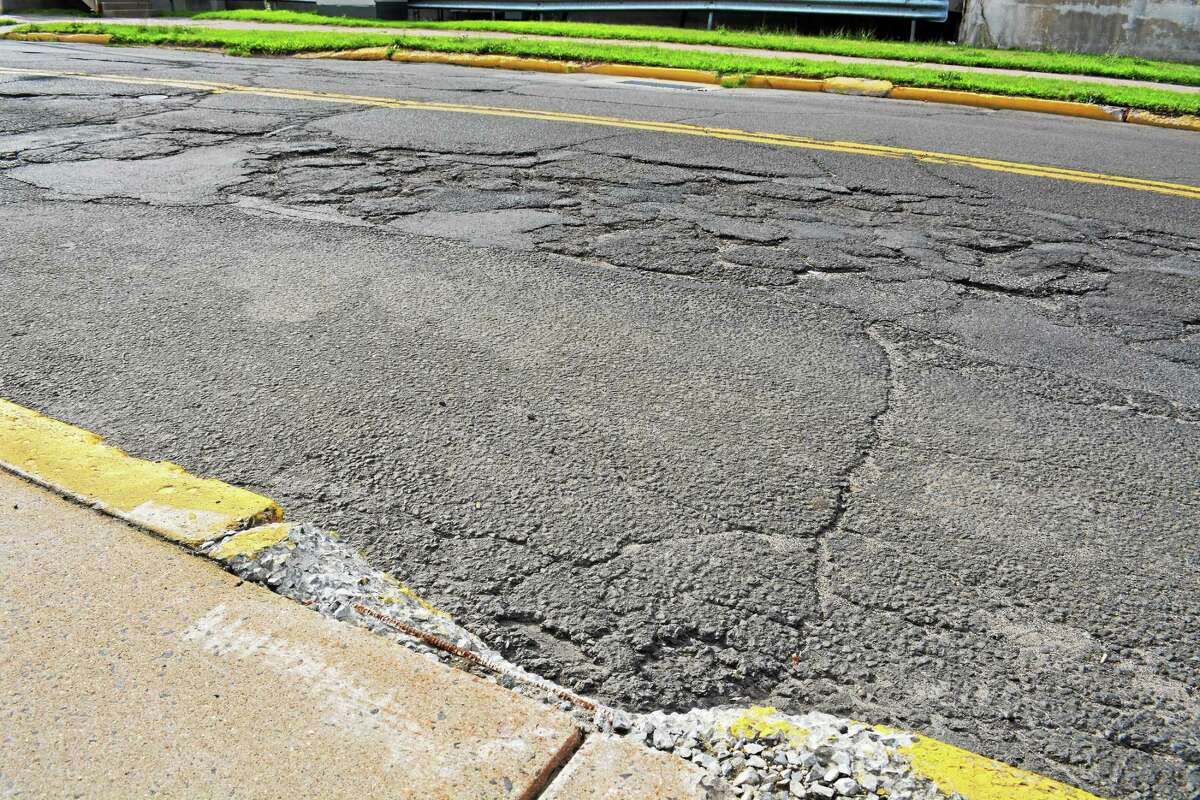 Pot holes in East Hampton in this file photo.