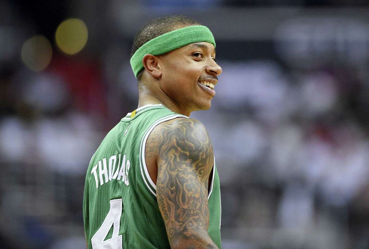 Celtics guard Isaiah Thomas smiles during a recent game.