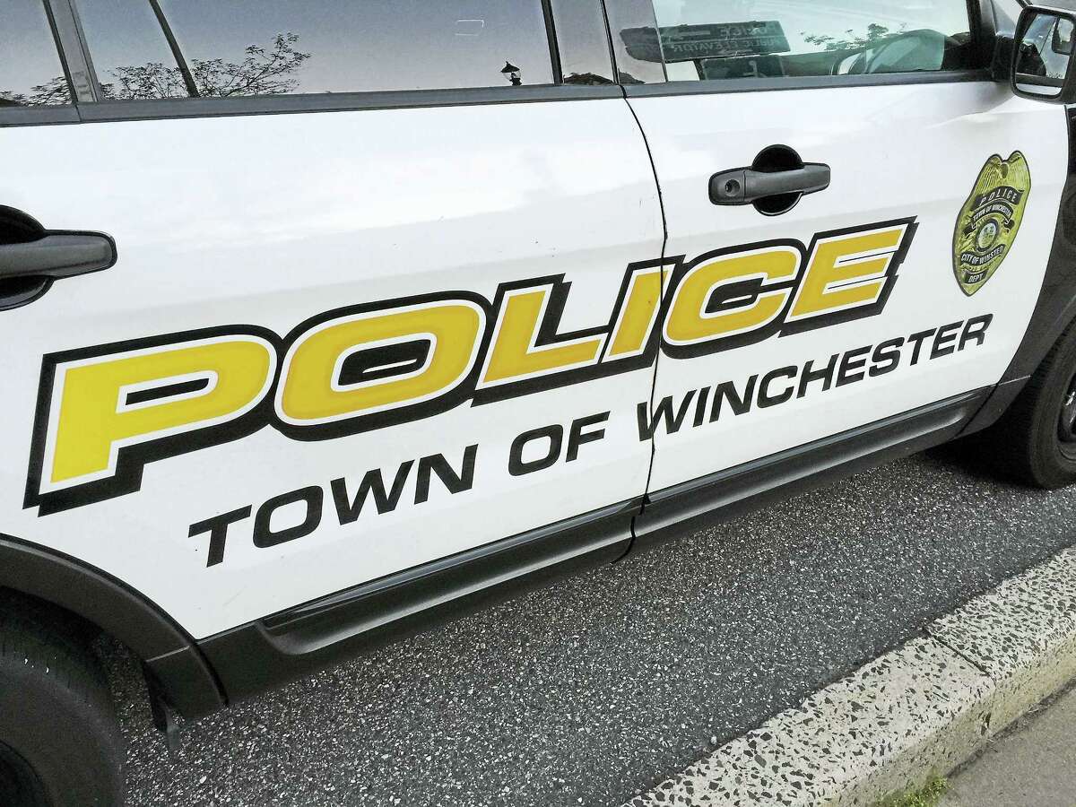 A Winchester police vehicle, as seen outside of the station.