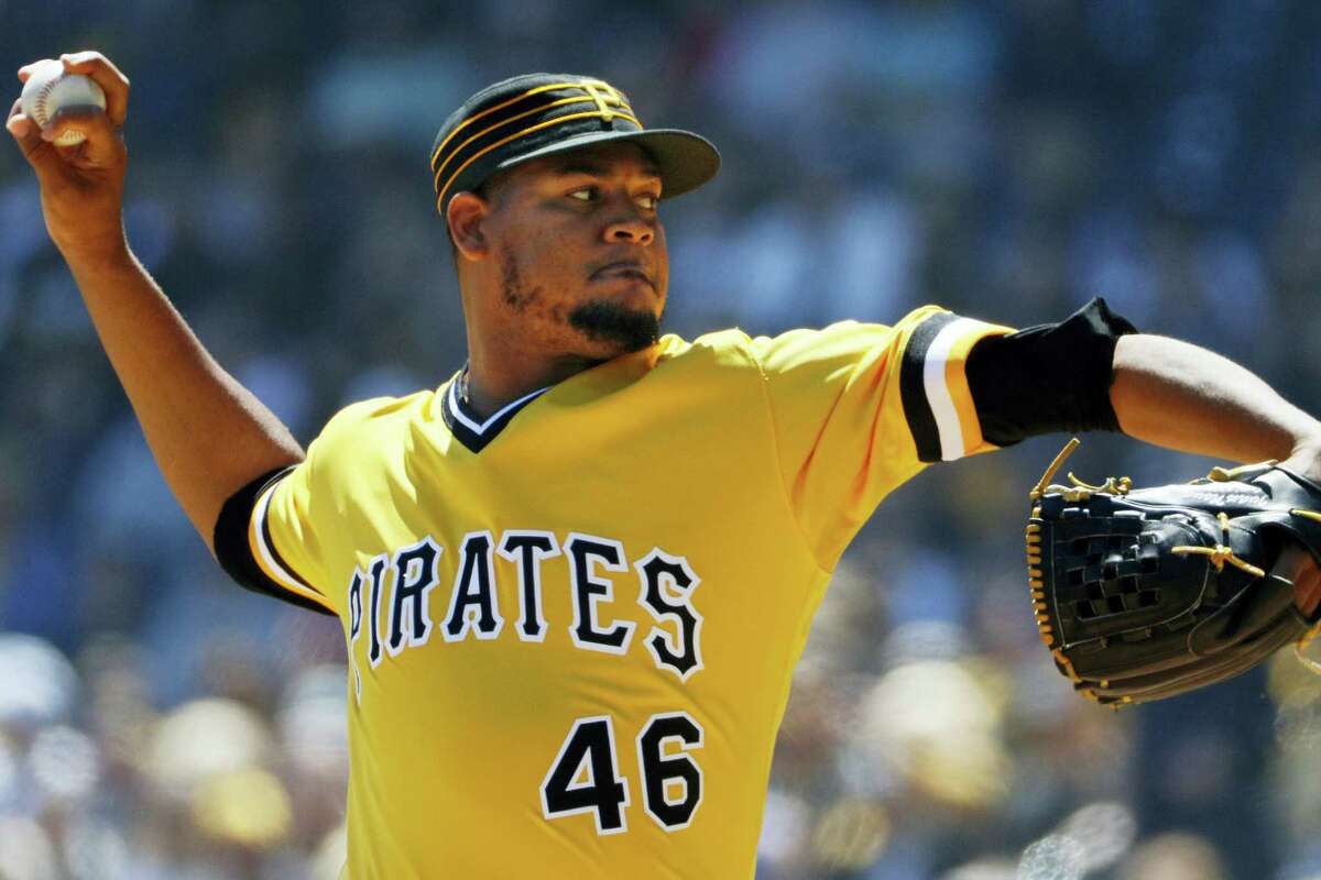 Pirates starting pitcher Ivan Nova delivers during the first inning Sunday.