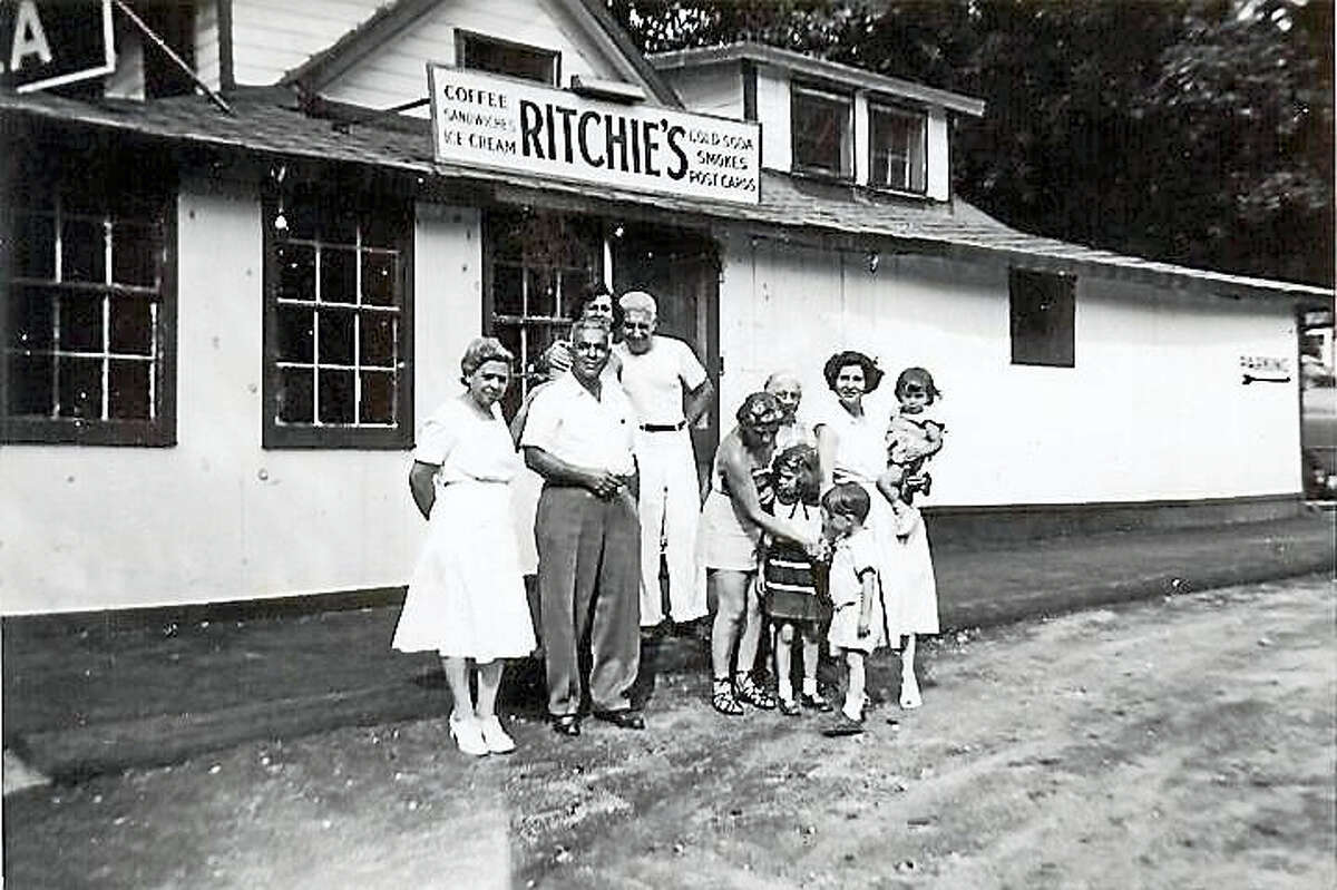 The photo is the Cavallaro Family at “Ritchie’s”, New Preston, CT, circa 1950, photograph courtesy of Linda Ajello.