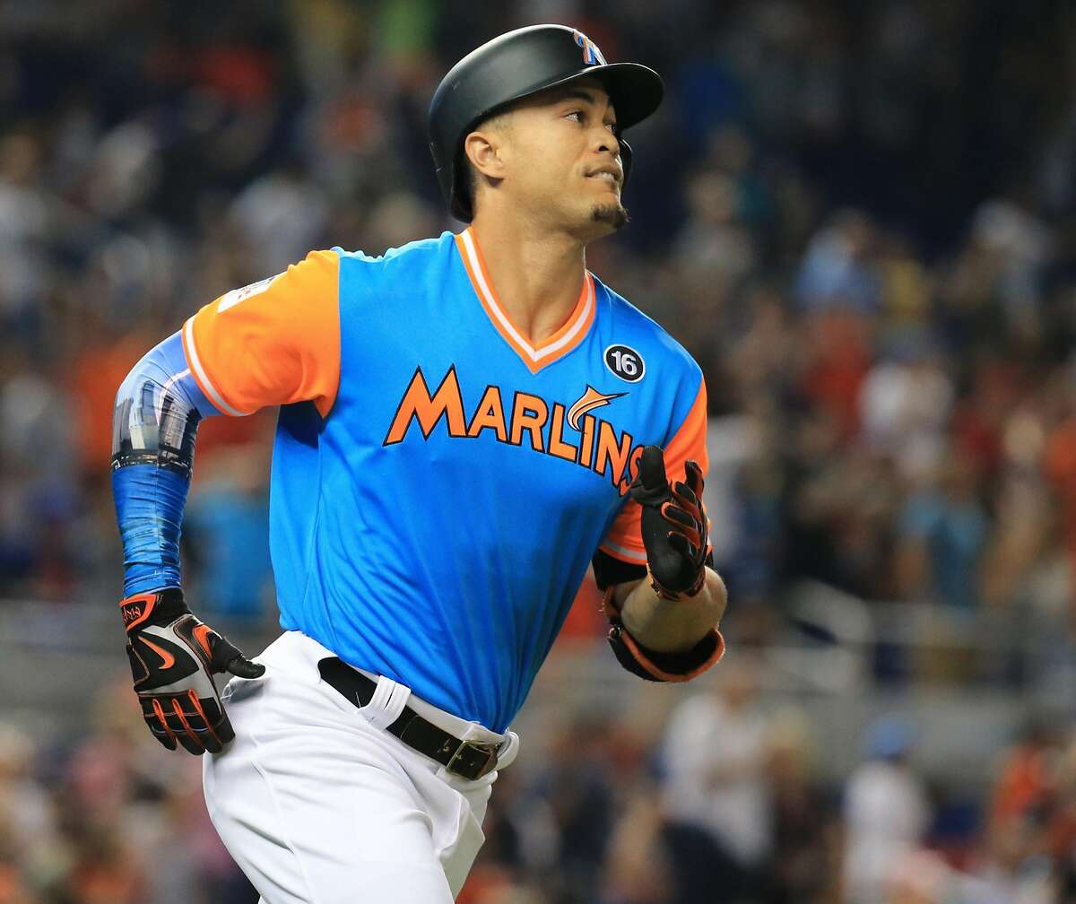 Dee Gordon, Giancarlo Stanton -- Miami Marlins press conference 09