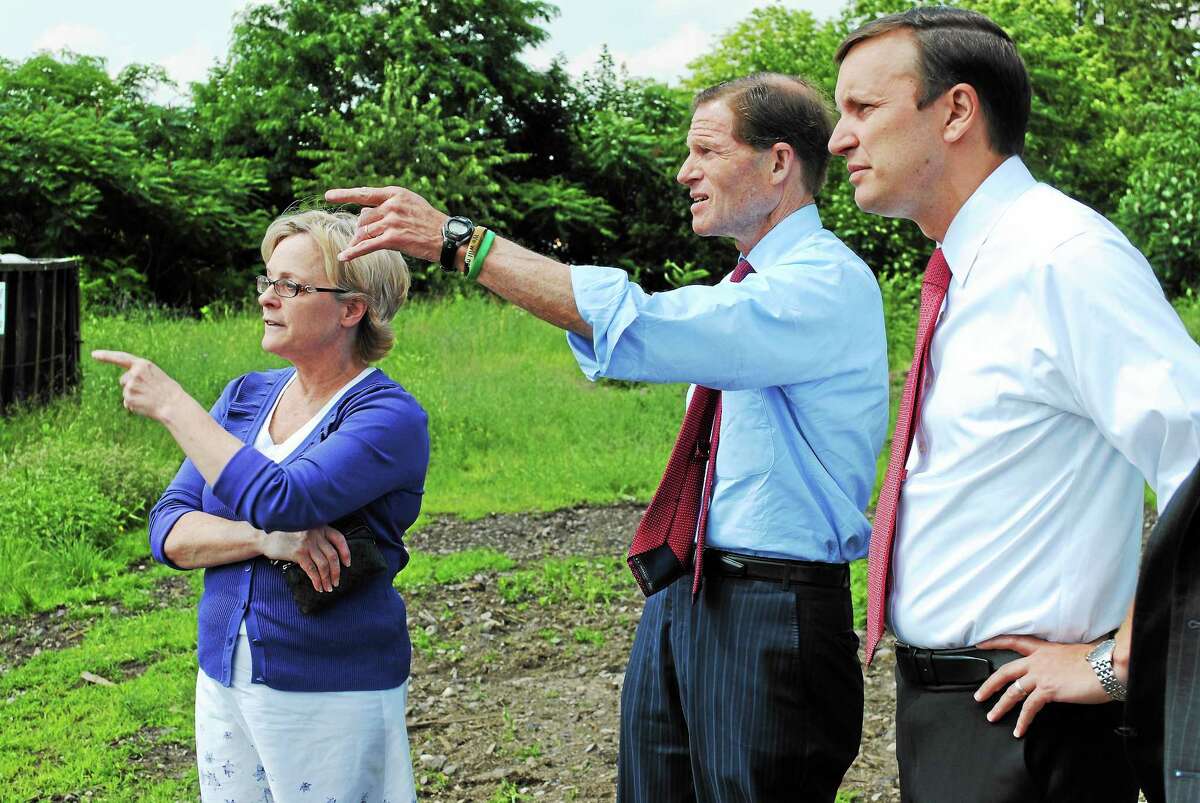 The photo of U.S. Sens. Richard Blumenthal and Chris Murphy touring the Nidec site on Franklin Street in Torrington in 2015 with Mayor Elinor Carbone won first place for news photo in the Connecticut Society of Professional Journalists Excellence in Journalism contest.