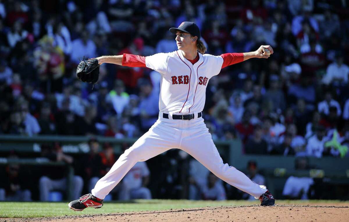 Henry Owens pitches during the sixth inning of Sunday’s game against the Orioles.