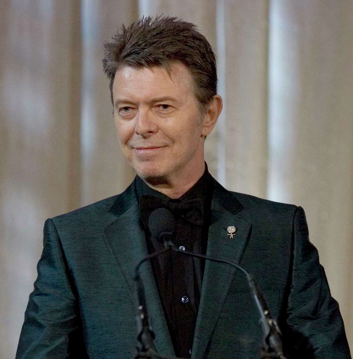 In this June 5, 2007, file photo, David Bowie attends an awards show in New York. Bowie wanted his ashes to be scattered in Bali, “in accordance with the Buddhist rituals” and left most of his estate to his widow, the supermodel Iman and his two children, according to his will filed Friday, Jan. 30, 2016.