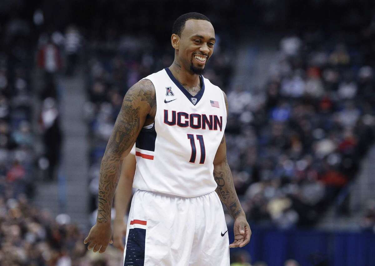 UConn’s Ryan Boatright smiles during the first half of Sunday’s win over South Florida. Boatright had a career-high 28 points.
