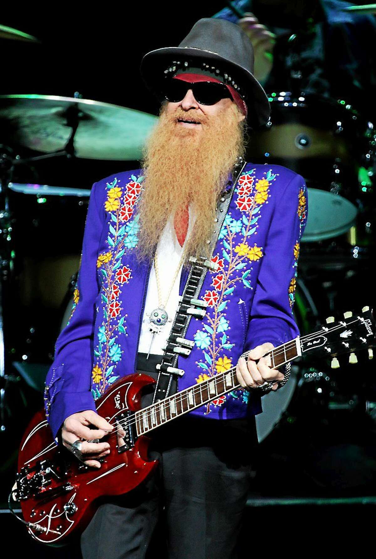 Photo by John Atashian ZZ Top singer and guitarist Billy Gibbons is shown performing on stage with the Kings of Kaos during the band's concert appearance at the Foxwoods Resorts & Casino on Saturday, May 16. The supergroup of all star musicians rocked the capacity crowd of fans all night long.