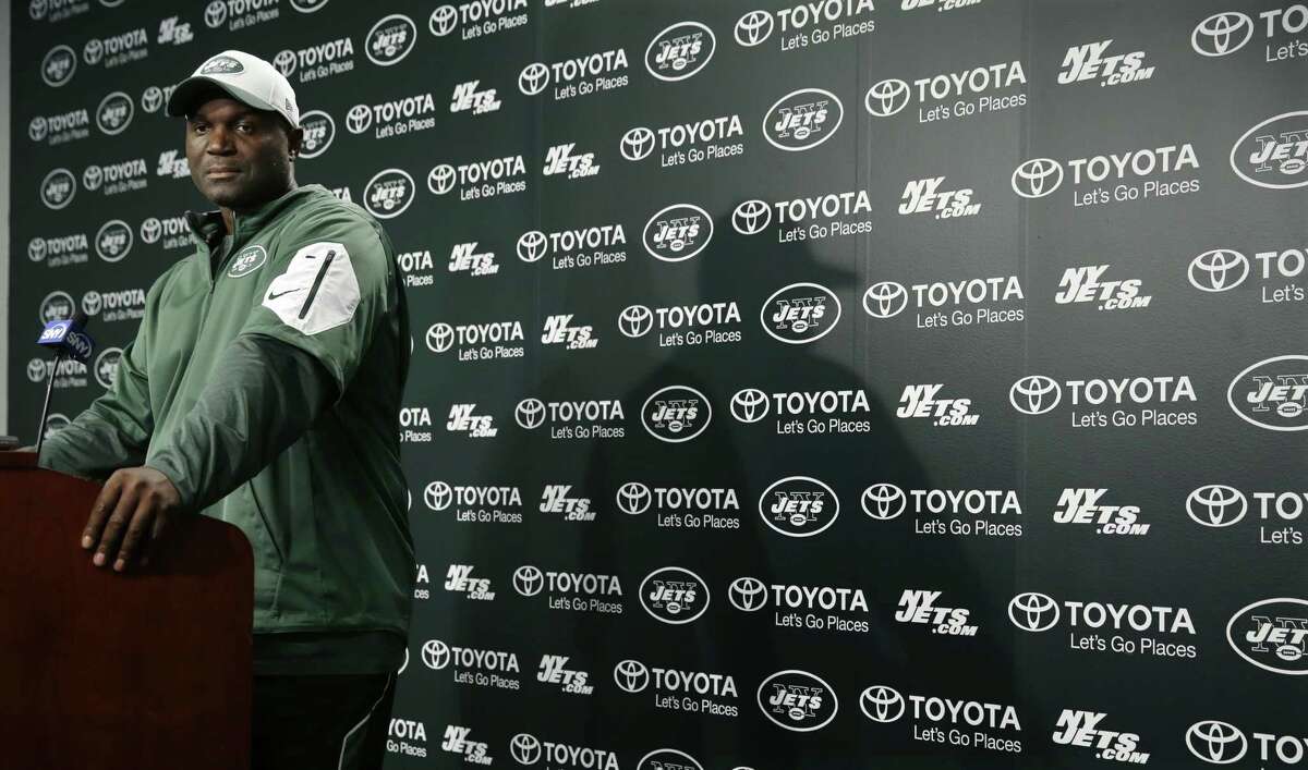 New York Jets head coach Todd Bowles listens to a question after practice on Monday in Florham Park, N.J.