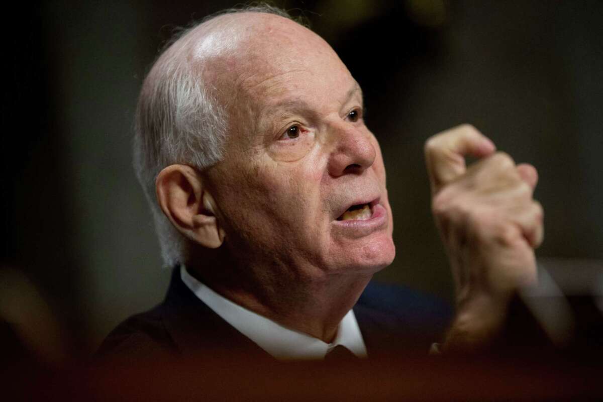 In this July 23, 2015 file photo, Ranking Member Sen. Ben Cardin, D-Md. is seen during a Senate Foreign Relations Committee hearing on Capitol Hill to review the Iran nuclear agreement. Cardin, the top Democrat on the Foreign Relations Committee, has announced he opposes the nuclear deal with Iran.