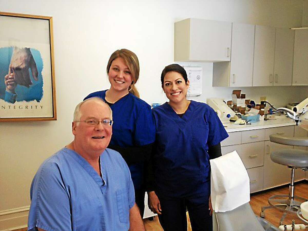 J.P. Simoncelli, DDS, Shelby Fiore and Jen Hauck in Simoncelli’s office.