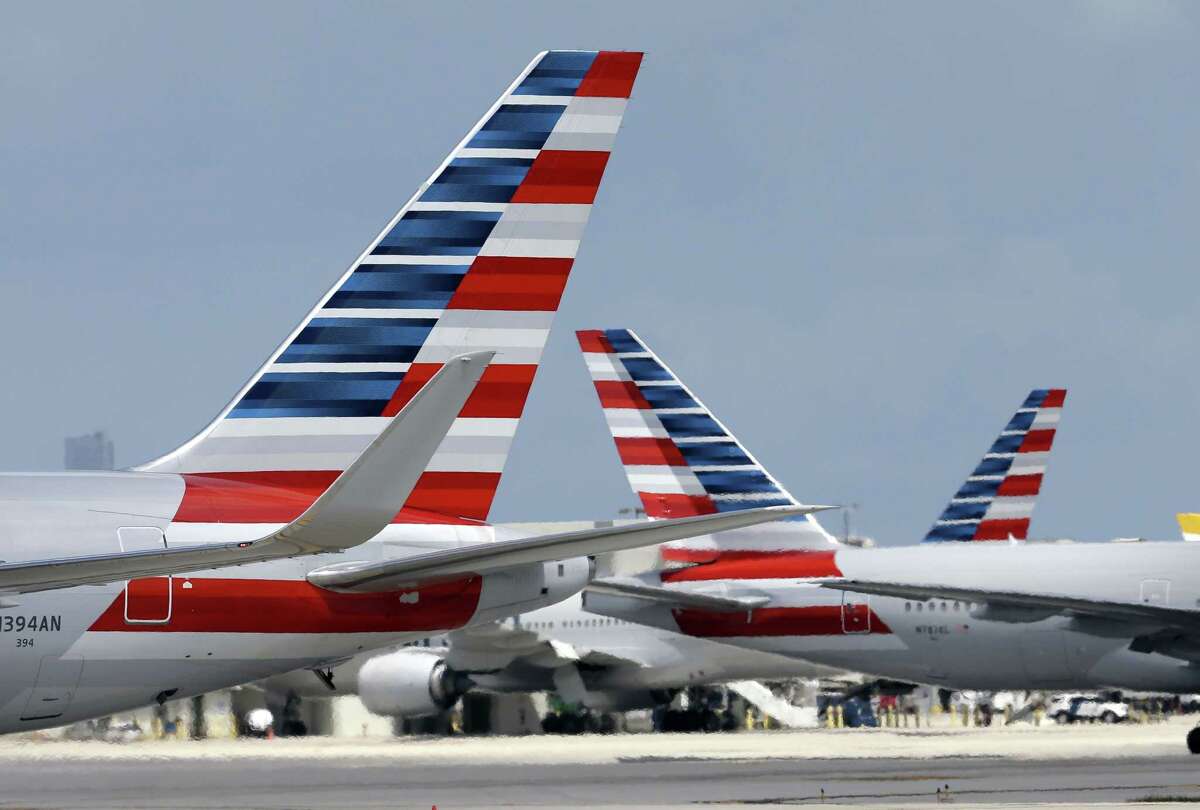 American Airlines aircraft taxi at Miami International Airport in Miami.