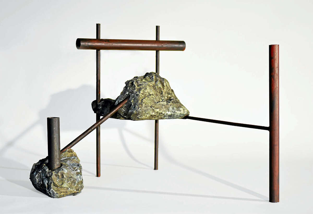 Contributed photo Sculpture by Jilaine Jones, “10 Year Fossil”, 2015, 18” x 22” x D 18”, Steel, Hydrocal, Patina