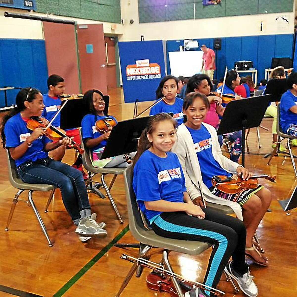 Students at Vogel-Wetmore were surprised on Tuesday with 25 new musical instruments donated by StubHub in partner with The Mr. Hollandís Opus Foundation.