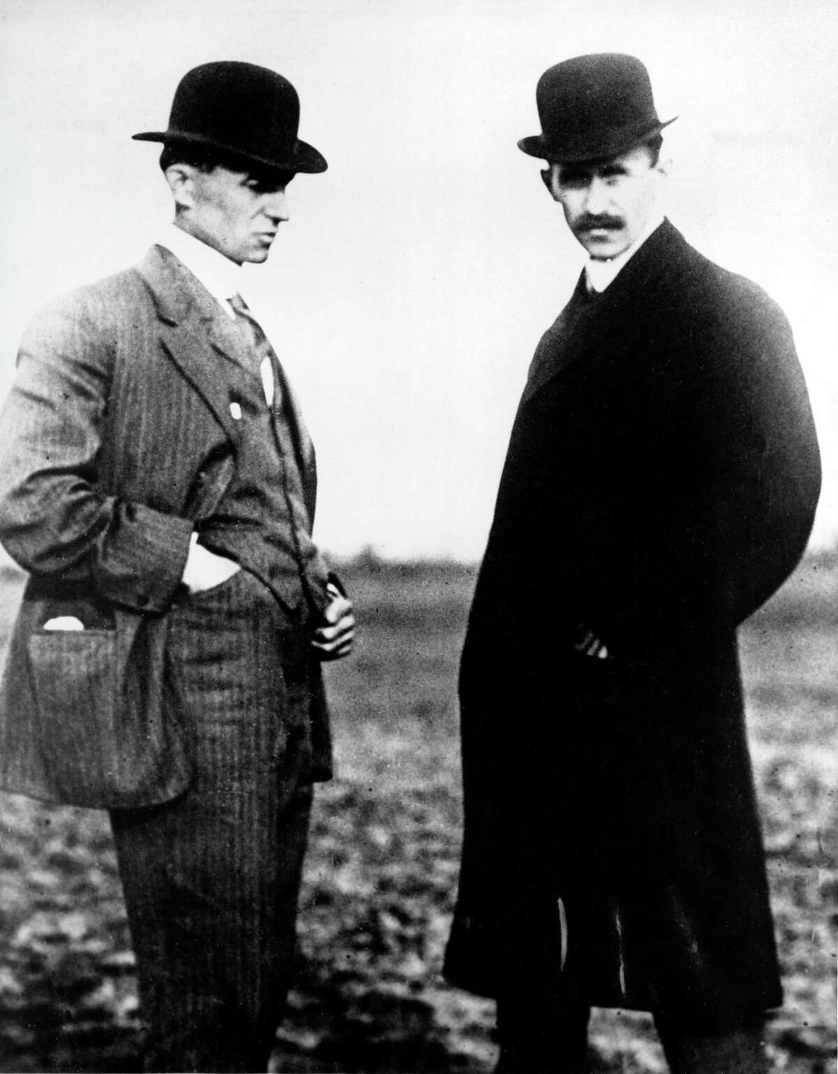 Wilbur Wright, left, and Orville Wright are shown in this undated file photo.The Wright brothers worked together to build and fly the first Wright Biplane, which made a successful flight on December 17, 1903 at Kill Devil Hills near Kitty Hawk, North Carolina.