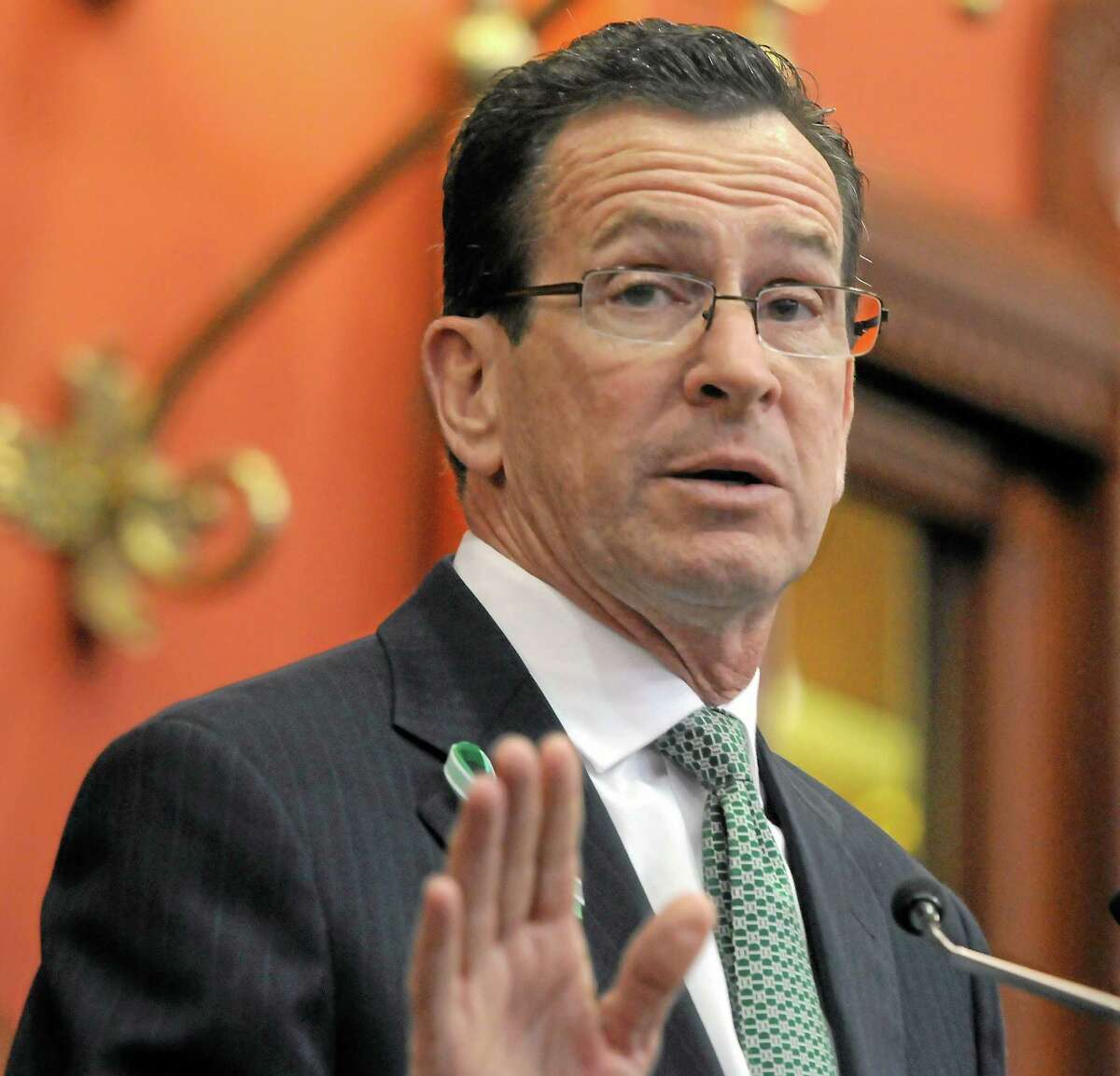 Gov. Dannel P. Malloy addresses the Connecticut legislature in this 2013 file photo.