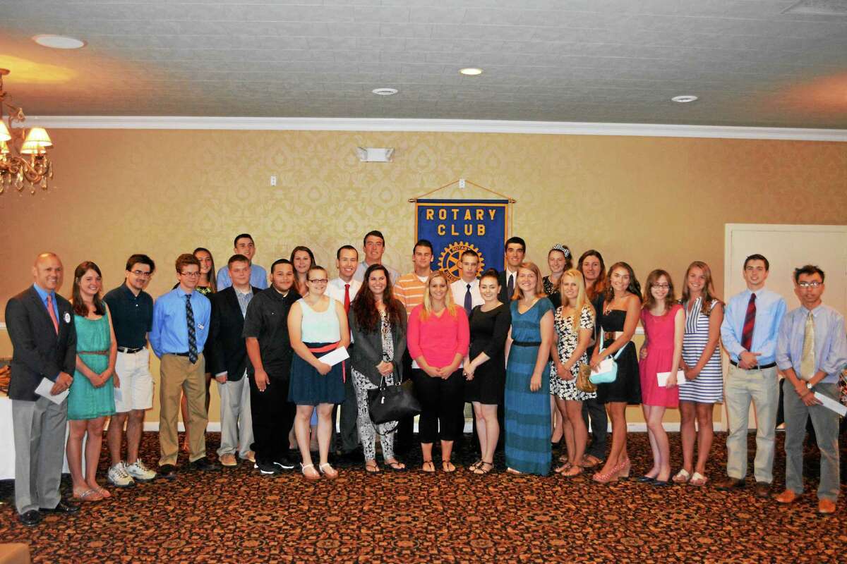 The local students who were presented with new or renewed scholarships by the Torrington-Winsted Area Rotary Club Tuesday afternoon.