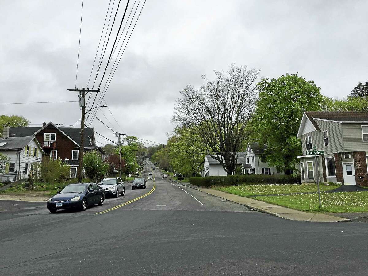 Highland Avenue, as seen at its intersection with Riverside Drive, in Torrington.