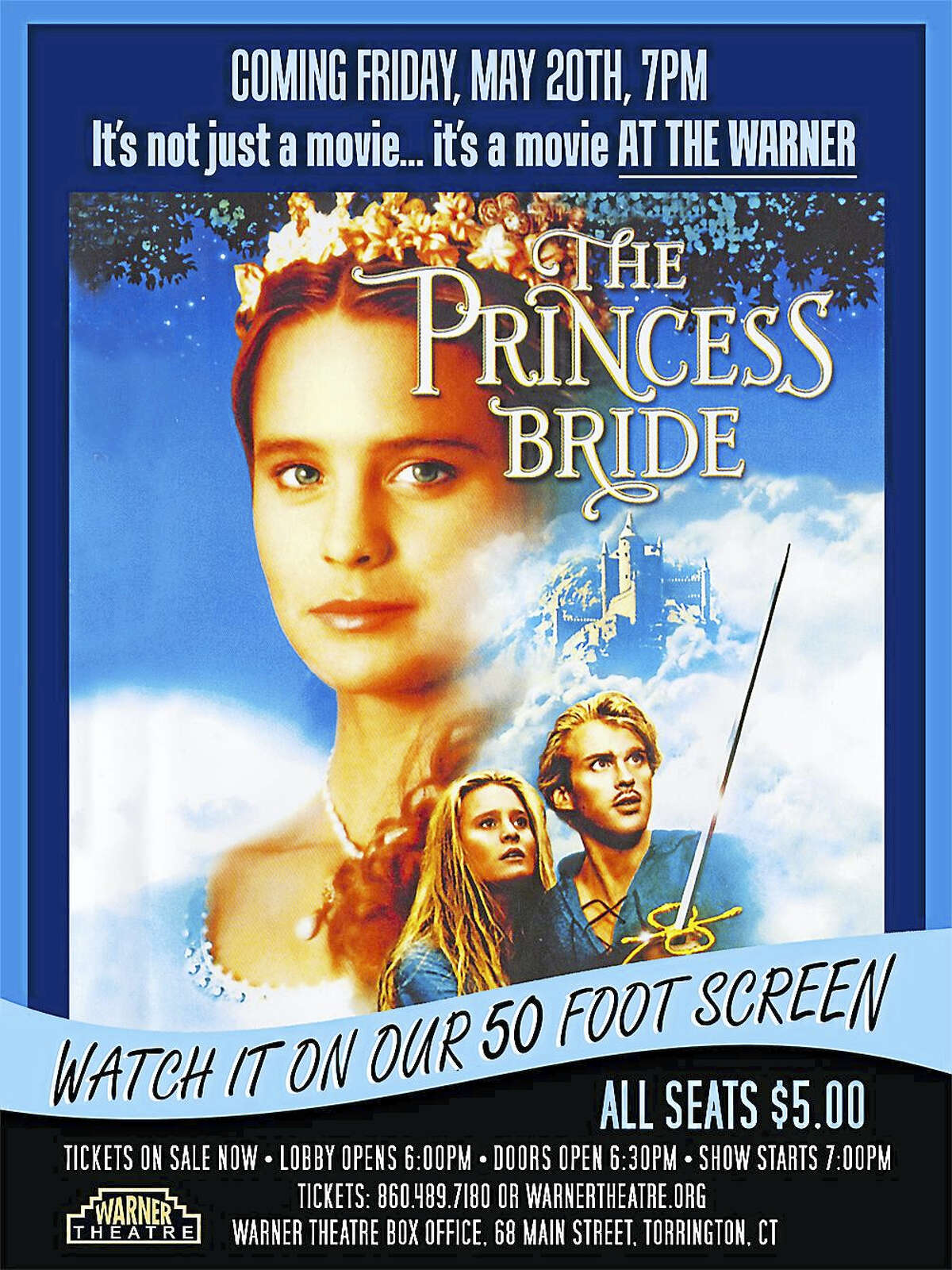 Contributed photoThe Warner Theatre will show The Princess Bride on its 50-foot screen in the main theater in May.