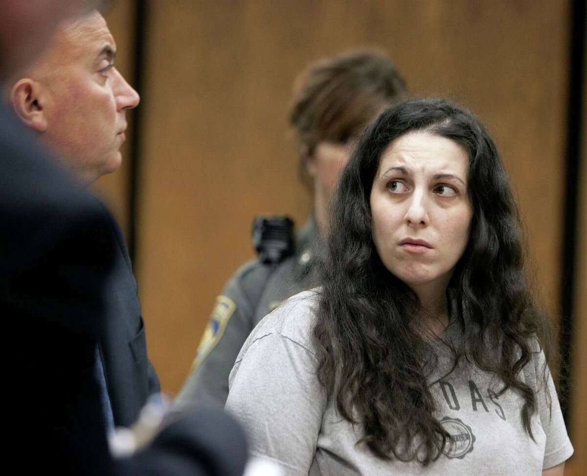 Rebekah Robinson of Terryville is arraigned on a charge of manslaughter in Bristol Superior Court Wednesday, June 24, 2015, in Bristol, Conn. Robinson has been charged with manslaughter in the death of her 2-year-old daughter, who was found to have a drug used to treat opioid addiction in her system.