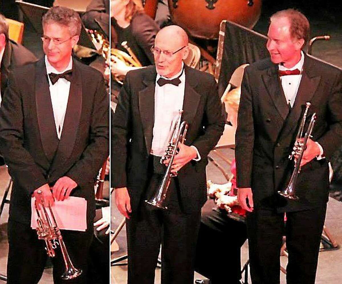 Contributed photo Allan Dean, Neil Mueller and Jerry Serfass, trumpets, and Benjamin Harms, timpani, will be part of the upcoming performances.