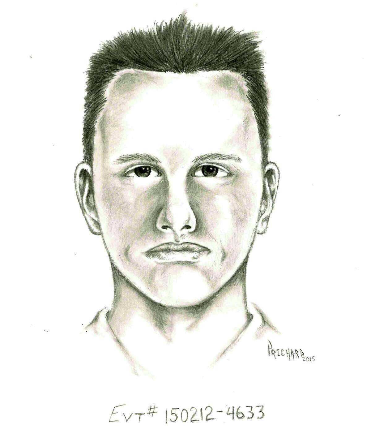 This undated artist rendition provided by the Las Vegas Metropolitan Police Department shows a composite sketch of a suspect police are seeking the publicís assistance in identifying, whom they believed was involved in a road rage shooting in Las Vegas on Feb. 12, 2015. A Las Vegas mother of four killed in a road rage shooting last week got in her car with her adult son and his gun and drove around their neighborhood looking for the assailant who ended up shooting her in a residential cul-de-sac, police said Tuesday, Feb. 17, 2015. In a change from earlier accounts, police said 44-year-old Tammy Meyers had her teenage daughter run in the house to fetch her armed son, who then went with her as she drove to find the driver who had earlier stopped his car in front of hers, got out and approached her with angry words. (AP Photo/Las Vegas Metropolitan Police Department)