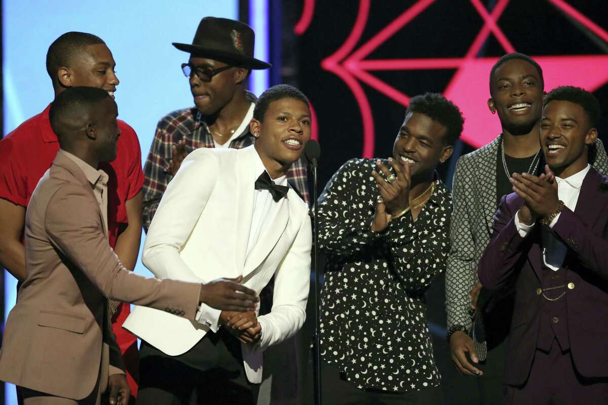 The cast of New Edition present the award for best actress at the BET Awards at the Microsoft Theater on Sunday, June 26, 2016, in Los Angeles.