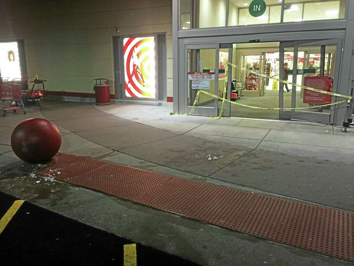 A vehicle crashed into the Target on East Main Street Wednesday night, damaging the store’s automatic doors.
