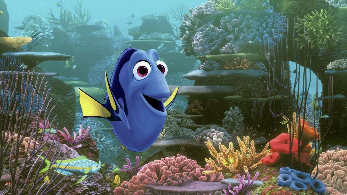 This undated file image released by Disney shows the character Dory, voiced by Ellen DeGeneres, in a scene from “Finding Dory.” In its second week, “Finding Dory” easily remained on top with an estimated $73.2 million, according to studio estimates on June 26, 2016.