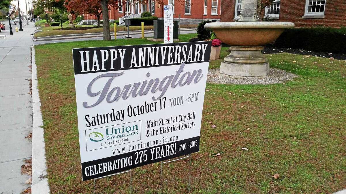 The Torrington 275th anniversary celebration is scheduled to be held Saturday, Oct. 17.